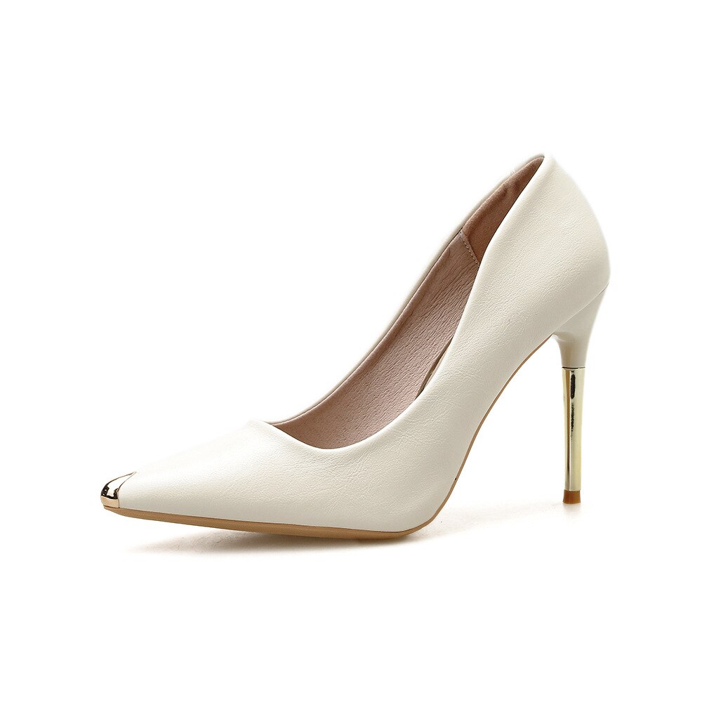 Ltarta 10Cm Hakken Schoenen Fijne Wees Ondiepe Mond Hoge Hakken Schoenen Dames Schoenen Hakken Vrouwen Hakken Pumps Jxq: Creamy-white / 38