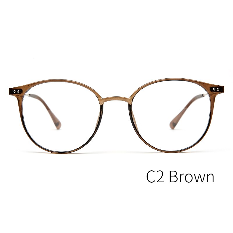 KANSEPT Acetate Glasses Frame Women Round Prescription Eyeglasses Ultralight Myopia Circle Eye Glasses Frame 90045: 90045C2
