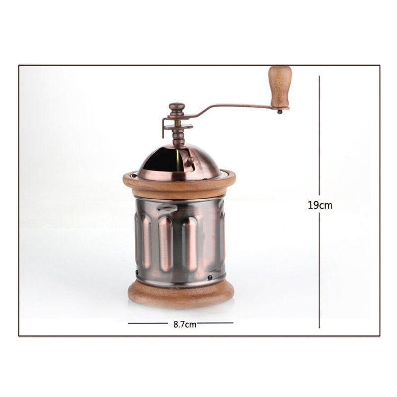 Hand-Cranked Grinder Household Metal Copper Pot Coffee Bean Grinder Retro Small Manual Grinder Grinder