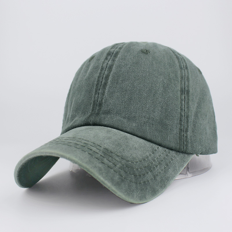 Vasket bomuld baseball cap knogle snapback ensfarvet kvinde mænd far hætter unisex par hip hop trucker hatte: Grøn
