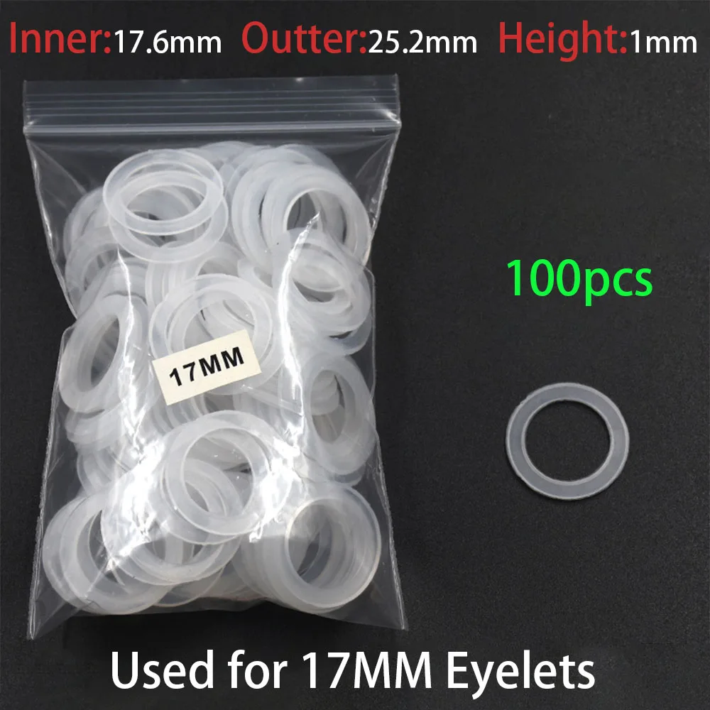 Arandelas de ojales de plástico, junta lisa aislante transparente de nailon, espaciador de anillo, almohadilla de arandela plana utilizada para ojales, botones, Fastner: Láser brillante