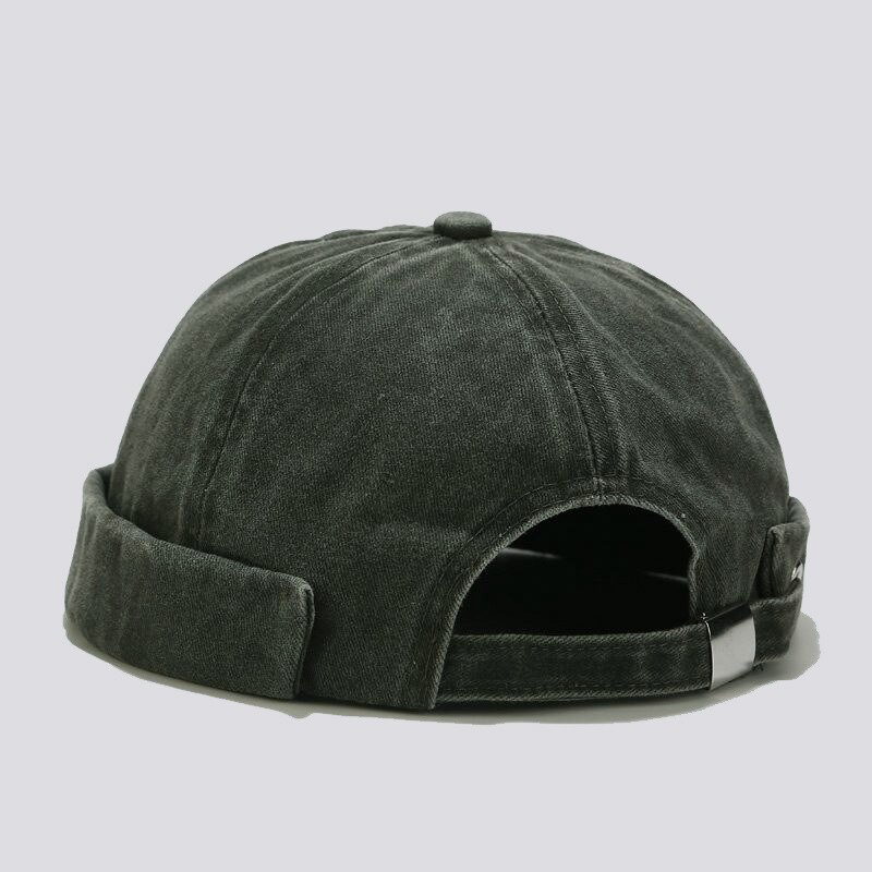 Retro beanie hat afslappet mænd street docker sailor biker hat kasketter til mænd kvinder kasket huer vinter hatte til mænd vintage motorhjelm mal: Grøn