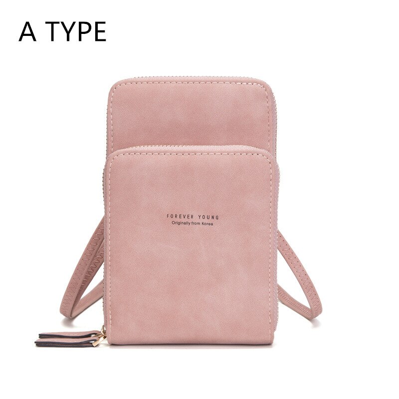 Crossbody Cell Phone Shoulder Bag Cellphone Bag Daily Use Card Holder Mini Summer Shoulder Bag for Women Wallet: A-Pink