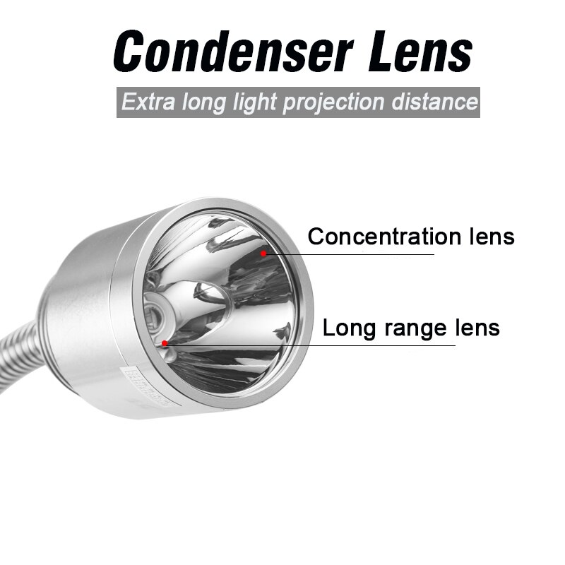 LED Remote Spotlight Machine Light 3W 5W 500mm Universal Hose Long Range High Spotlight 24V 220V Industrial Machine Goose Lamp