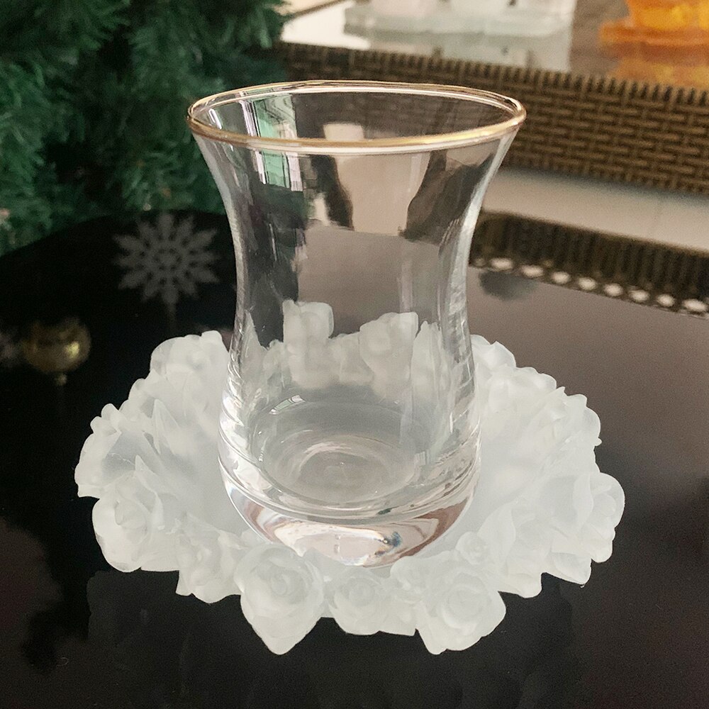 Arabische Koffie Mokken Thee Beker Set Luxe Glazen Kopjes Met Schotel Theekopjes Drinkware Voor Party Thuis Valentine Moslim Ramadan Decoratio