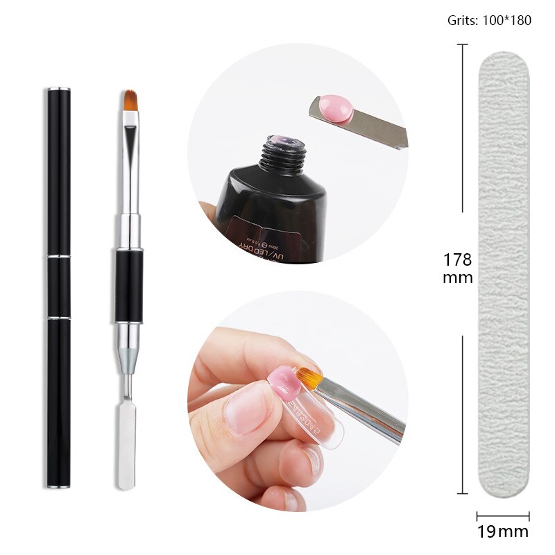 120W UV LED Nail Lamp Kit Poly Nail Gel Kit UV Nail Gel Builder Set Nail Builder Set 30ML UV Gel Manicure Set Extension Nail Kit