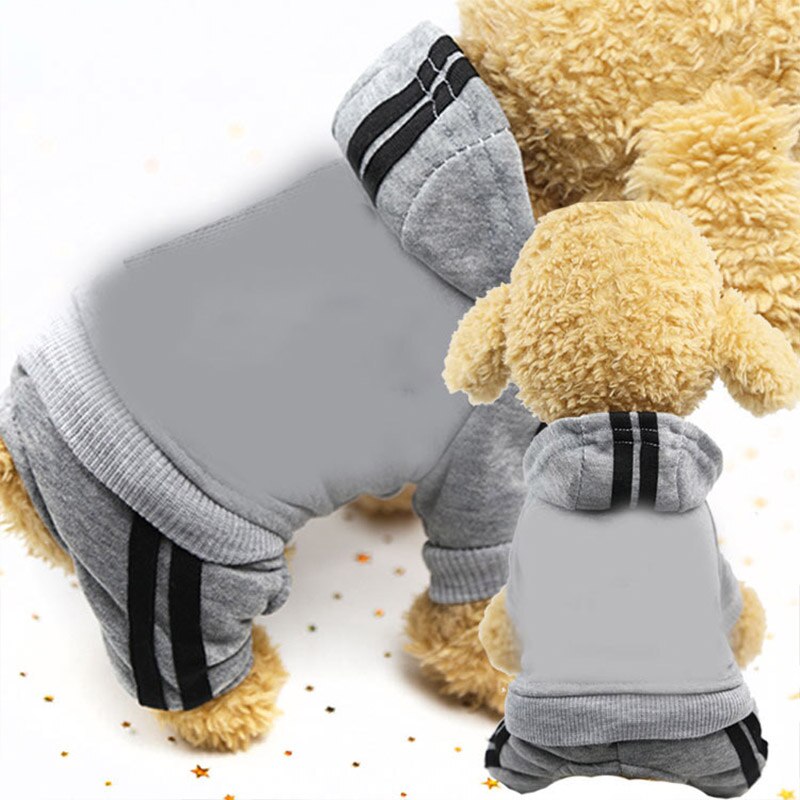 Adidog Dog Clothes Thick Overalls for Dogs Winter Pet Dog Clothes for Small Dogs Puppy Jumpsuit Cat Clothing Tracksuit for York: XL / GRAY