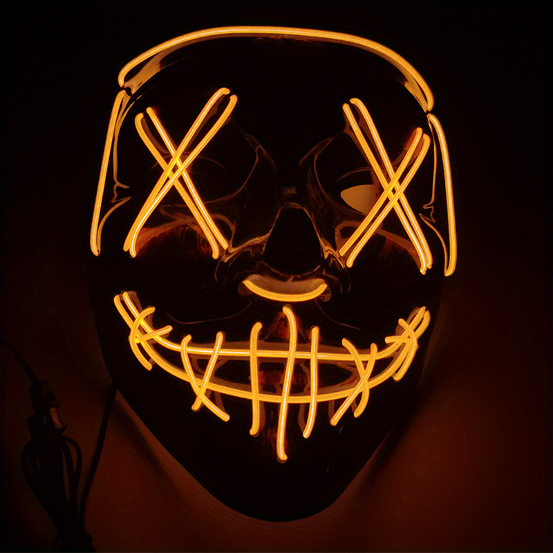 Halloween Mask LED Light Up Full Face Mask Cosplay Halloween Costume Masquerade Party, Carnival,: Red