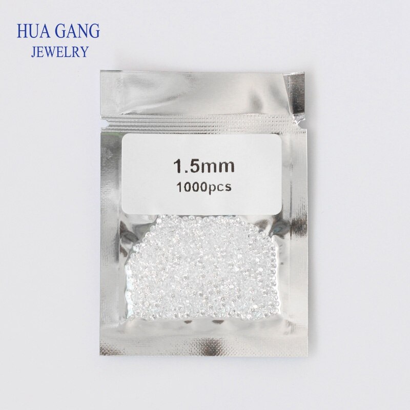1000 Pcs Aaaaa Grade Ronde Witte Zirconia Steen Losse Cz Stenen Brilliant Synthetische Edelstenen Kralen Voor Sieraden Maken 0.6 ~ 7.5 Mm