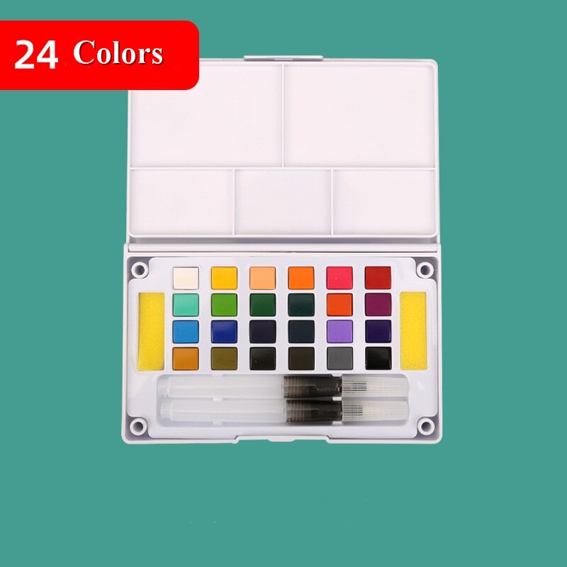12/18/24/36 colores Kit de acuarelas sólidas para niños pintura pigmento de agua sólida con pincel de dibujo suministros de pintura artística