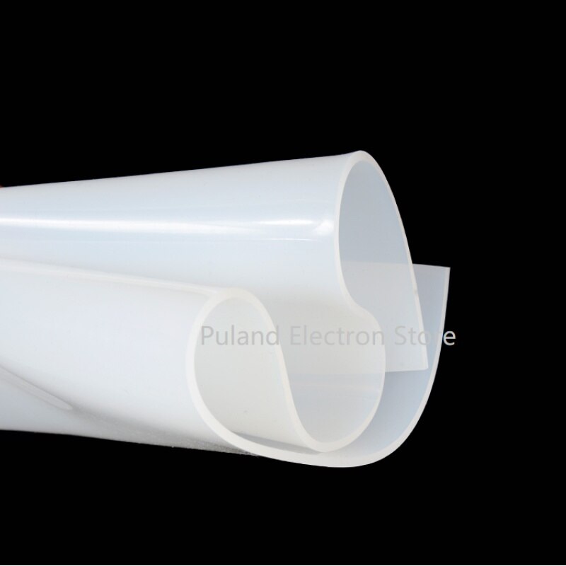 Feuille de caoutchouc de Silicone 500mm x 500mm x 0.5mm largeur coussin joint Film plaque Mat carré plat joint résistant à la chaleur blanc laiteux