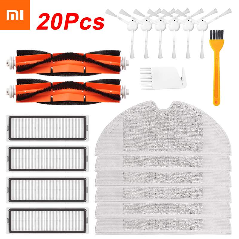 20 Stuks Hepa Filter Belangrijkste Borstel Mop Doek Vervanging Kits Voor Xiaomi Mijia 1C / STYTJ01ZHM Robot Stofzuiger Deel accessoires
