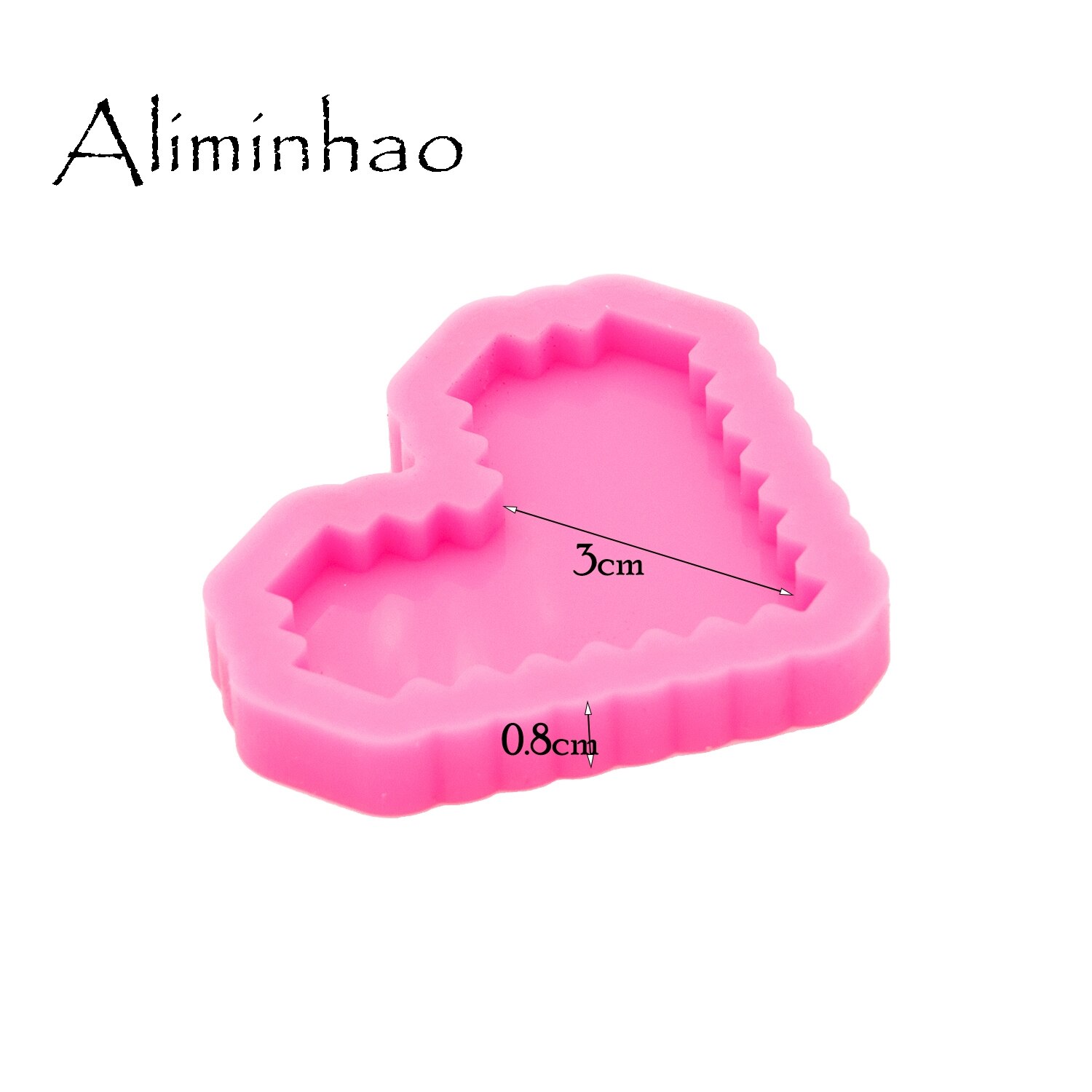 DY0576-Molde de silicona con forma de corazón para fabricación de joyas, molde brillante de 30mm, arcilla polimérica, resina artesanal, epoxi