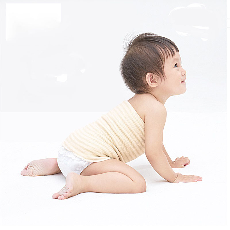 Baby gekleurde katoenen buikomtrek hoge elastische naadloze verzorging baby navel slabbetjes bescherming navel buik 2 stuks