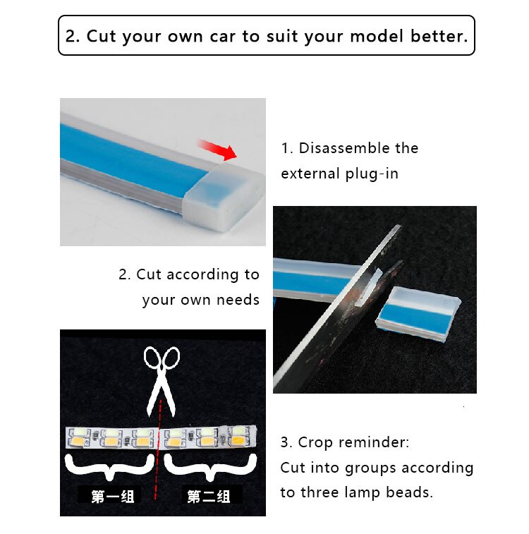2 STUKS Auto DRL Dagrijverlichting 30CM 45CM 60CM Universele Flexibele Vloeiende Knipperlichten Waterdicht angel Eyes