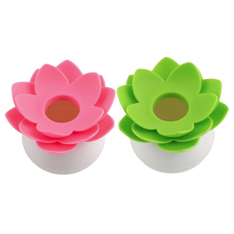 2 pièces Chic Lotus fleur coton bourgeon porte cure-dents étui coton-tige boîte décor à la maison, rose et vert