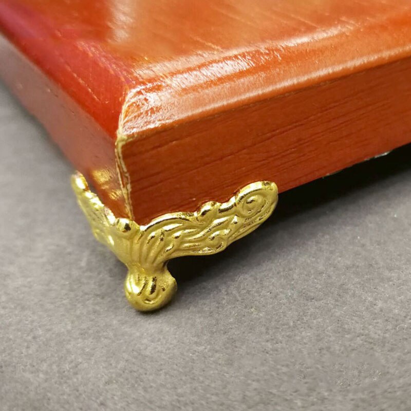 4Pcs Wood Case Decorative Feet Legs Corner Protector Golden Jewelry Box Feet Brackets Alloy Furniture Bottom Support Foot