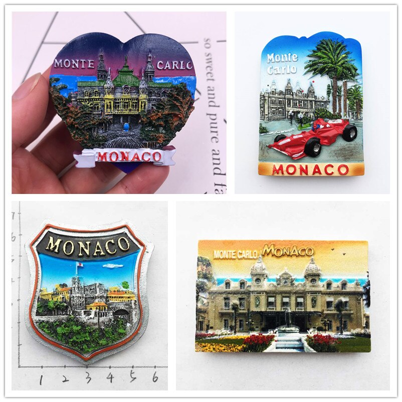 Europæisk monaco gammelt slot palads vartegn arkitektonisk turisme souvenirs monte cario harpiks dekorative magneter ideer