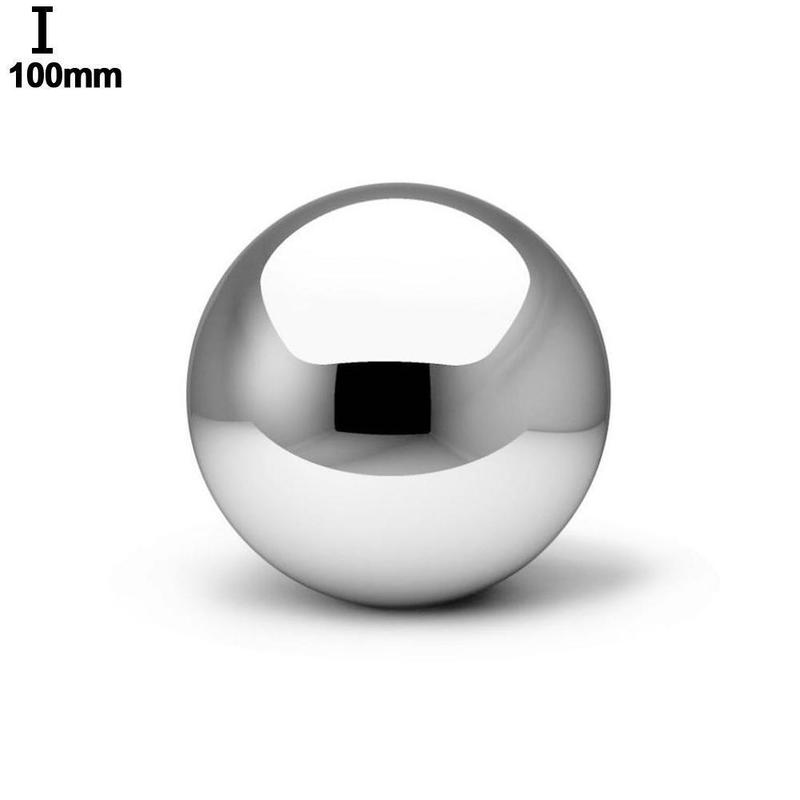 25mm ~ 100mm högglans glitter stålkula sfär spegel ihålig boll för hem trädgård dekoration tillbehör prydnad: 100mm