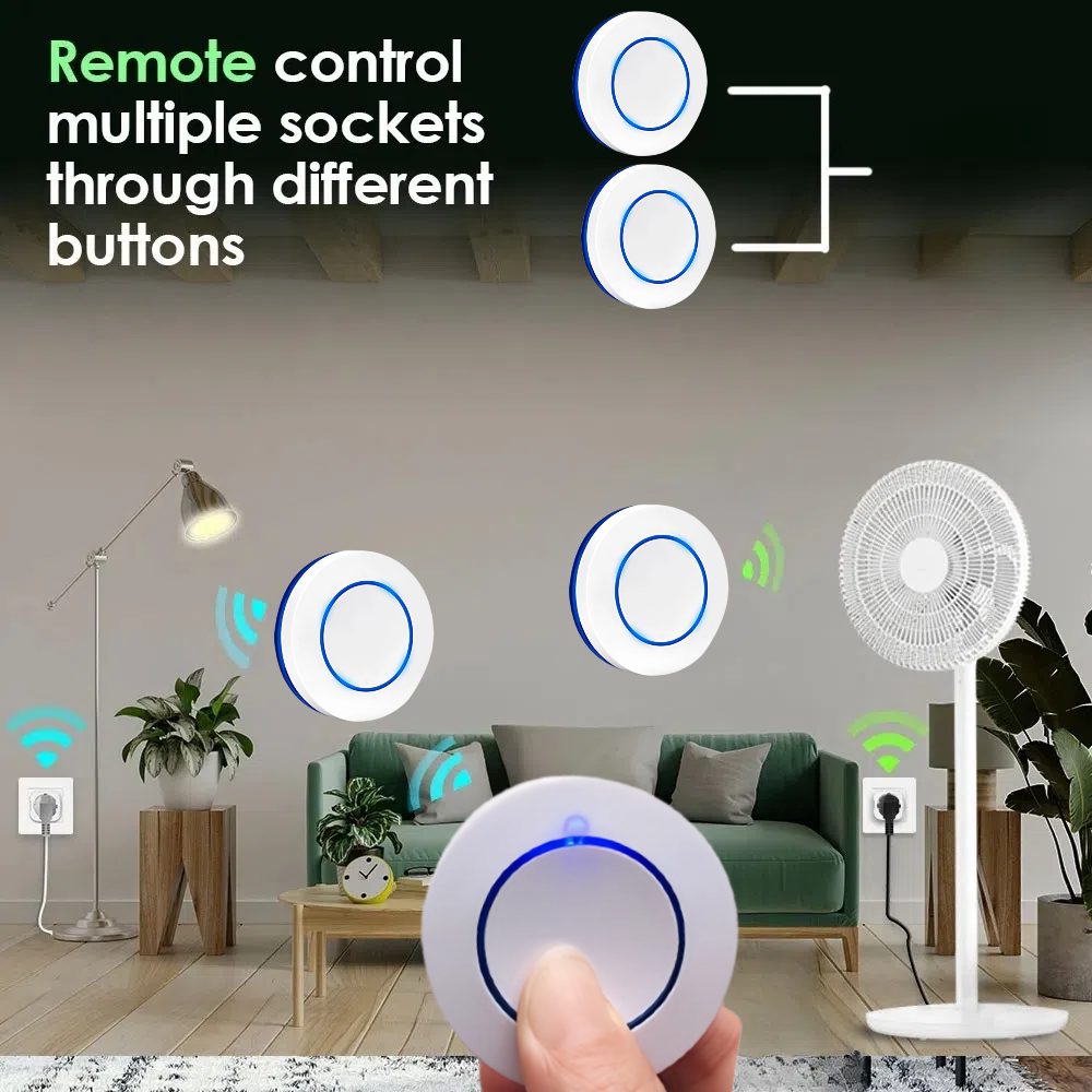 Bezprzewodowy pilot zdalnego sterowania 433 Mhz AC220V 15A EV1527 Code Smart Socket Wtyczka elektryczna Gniazda elektryczne do lampy świetlnej Inteligentny dom