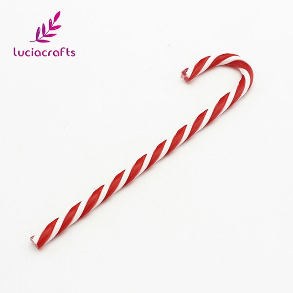 Lucia ambachten 6 stuks 15cm Acryl Snoep Hanger Kruk Ornament DIY Kerstboom Opknoping Decoraties Accessoires H0251: Red