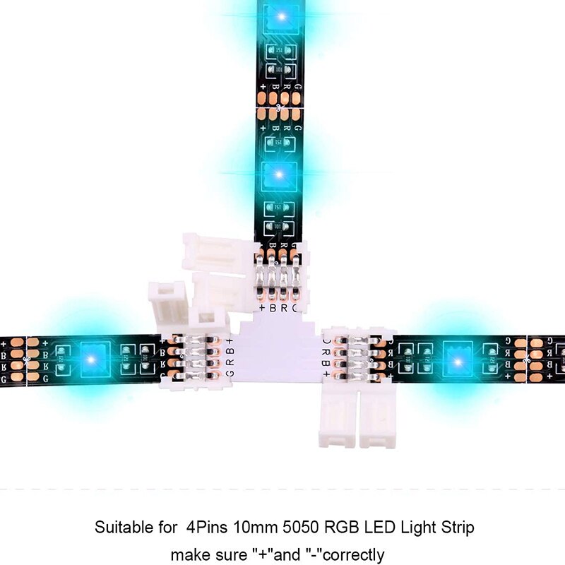 LED Light Bar Connector Kit, 4-Pin LED Connector, LED Light Bar Connector DIY Accessories for 5050 4-Pin RGB LED Light