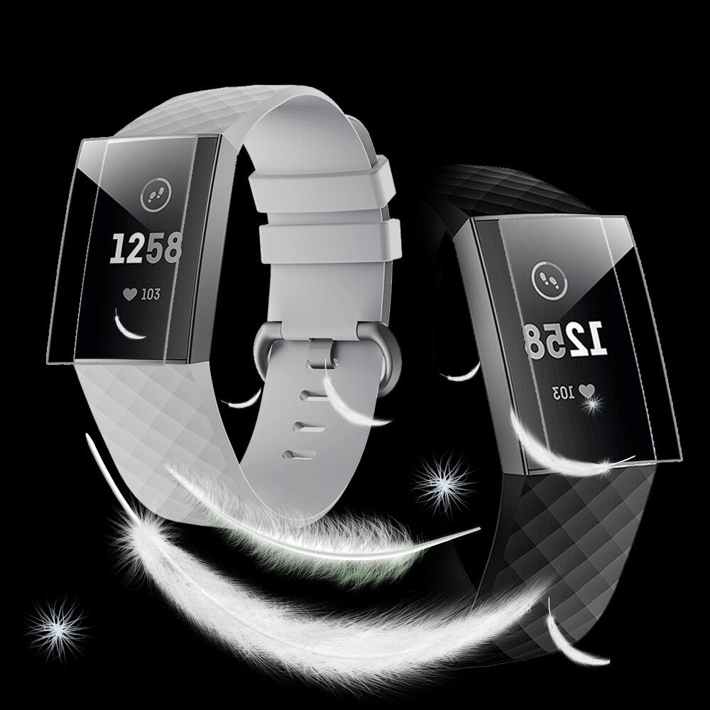 full dekker skjermbeskytter til fitbit lade 3 myk beskyttelsesfilm til fitbit lade 3 lade 4 ikke herdet glass: 5 stk
