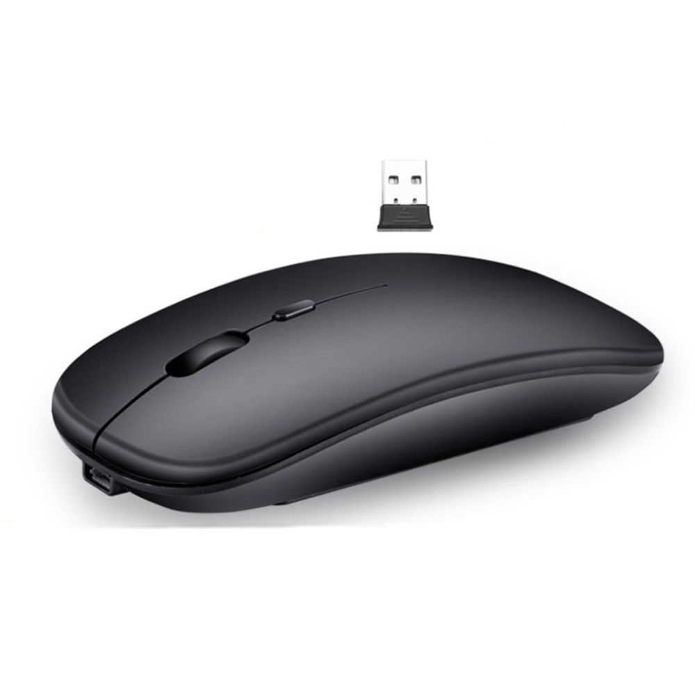 Silent Wireless Bluetooth Mouse+2.4GUSB/2.4G Rechargeable Mouse Ergonomic Mini Mouse USB Optical Mouse for PC Laptop: 2.4Ghz mate black