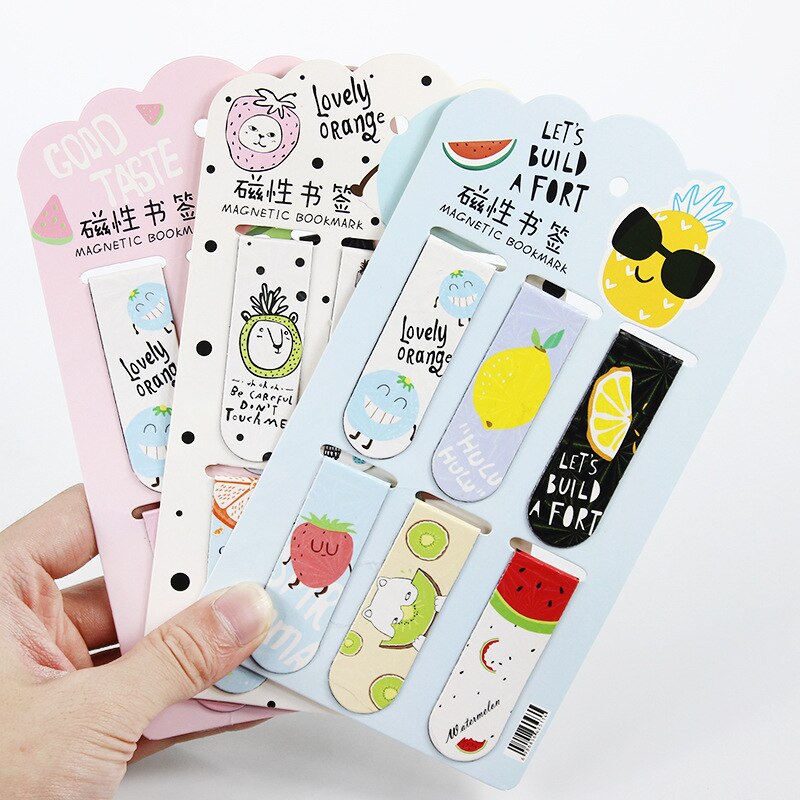 6 stücke Magnetische Lesezeichen Lustige Magnet Papier Marker Seite Clips Buch markieren für Schüler Büro Lesen Schreibwaren freundlicher Lesezeichen