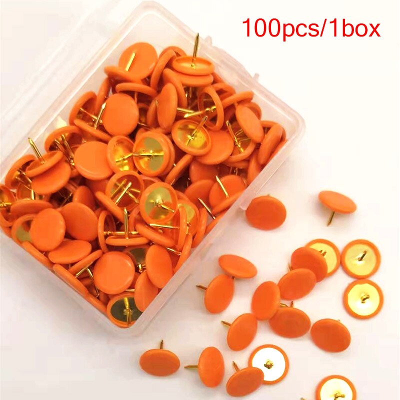100Pcs Home Office Drawing Pins Pushpin Thumbtack Cork Board Push Pin Photo Wall Map Markers Mixed Color: Silver