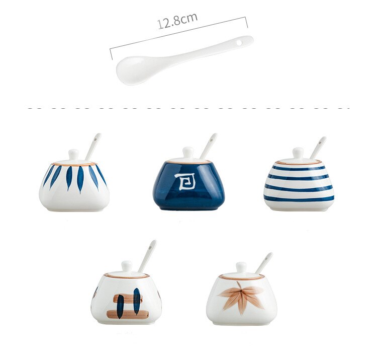 Japanese Style salt and pepper shakers Ceramic salt container Kitchen condiment bottle Spice Jar seasoning jar storage