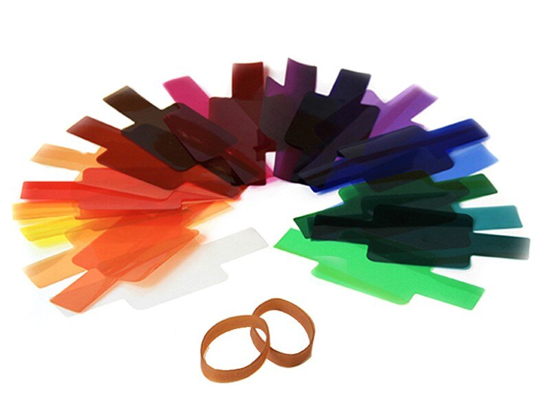 20 Color Filtro de gel tarjeta iluminación Flash difusor de la tarjeta de reflector para Canon nikon sony pentax Yongnuo meike Flash