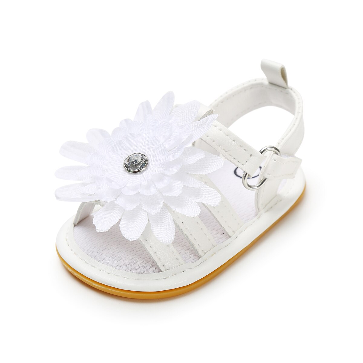 Kleinkind Baby Mädchen Sandalen Gummi Anti-Unterhose Sohle Prinzessin PU Leder Weiß Spitze Blume Sommer Neugeborenen Sandalen draussen Park: Weiß / 13-18 Monate