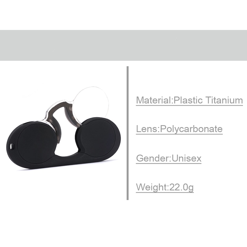 Juli clip neus leesbril mini opvouwbare leesbril heren en dames gemakkelijk mee te nemen met sleutelhanger etui prince-nez glas 5003