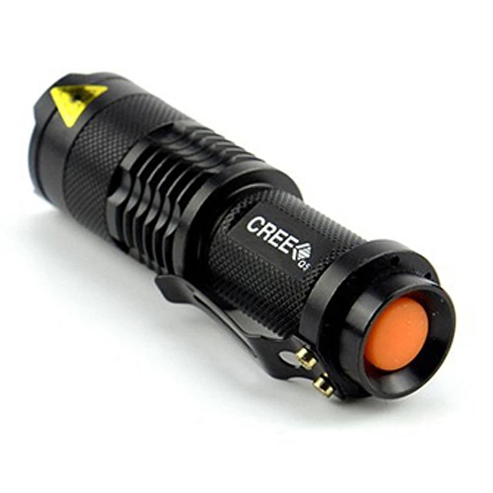 Nueva Mini linterna LED CREE Q5 de 2000 lúmenes AA/14500 linterna de enfoque con Zoom ajustable linterna impermeable para exteriores