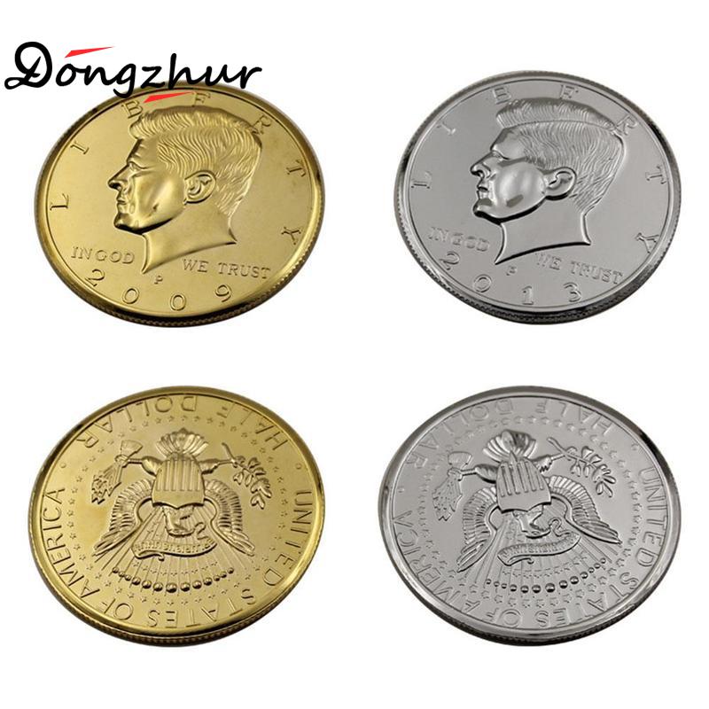 Silver/Gold Color Jumbo Magic Coin Half Dollar 73mm Top Magic Tricks Magician Gimmick MSW1850