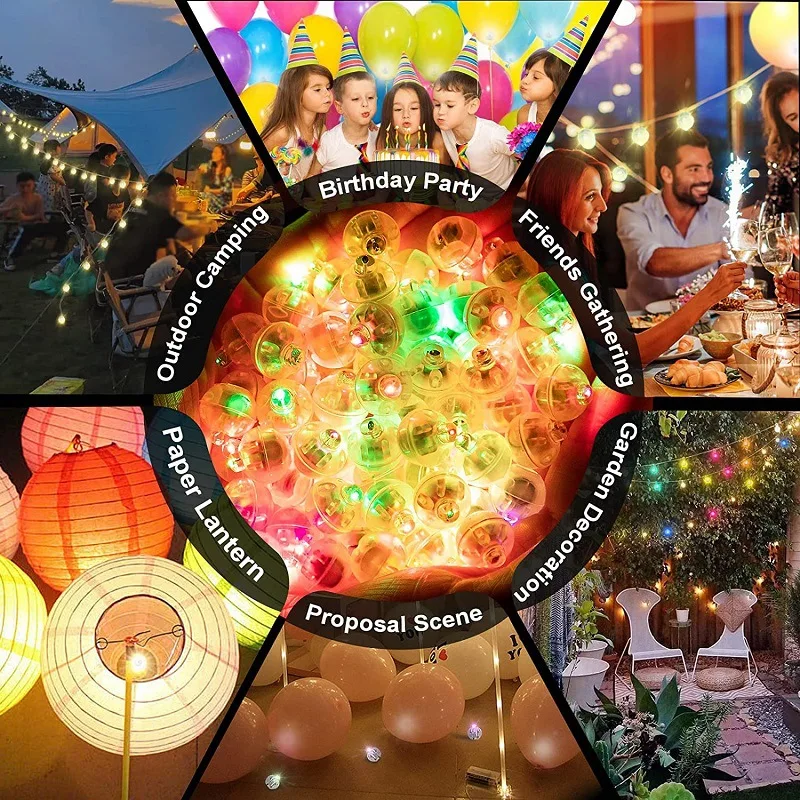 Mini LED Runde Ballon Lichter Farbige Leucht Blitz Becher Ball Lampe Laterne Licht Für Weihnachten Hochzeit Party Dekor