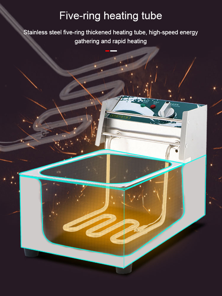 DMWD Electric Deep Fryer Stainless Steel Commercial Electric Fryer Household Chips Frying Pan French Fries Making Machine 10L EU