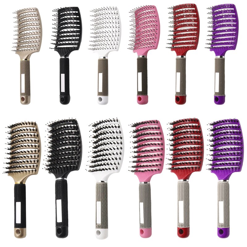 Professionele Arc Geventileerde Styling Varkenshaar Borstel Voor Vrouwen En Mannen Ontwarren Paddle Brush Voor Nat En Droog Krullend haar
