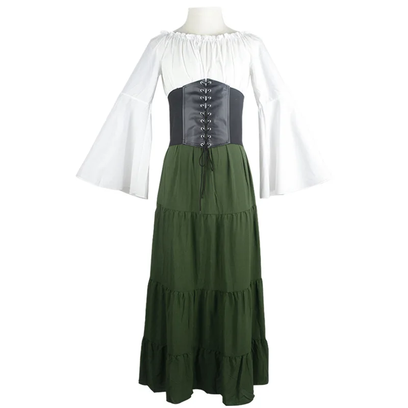 Robe de princesse corset à manches longues pour femmes, robe Renaissance médiévale européenne, olympiques de cosplay