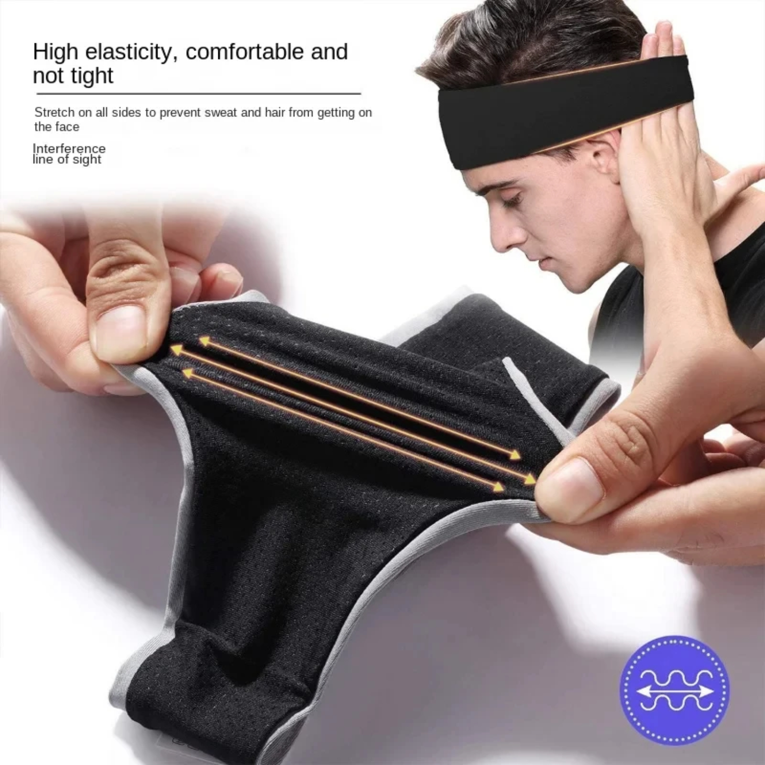 Banda para el sudor para hombres y mujeres, diademas deportivas elásticas, diademas para Yoga, diadema, accesorios deportivos para el cabello, banda de seguridad