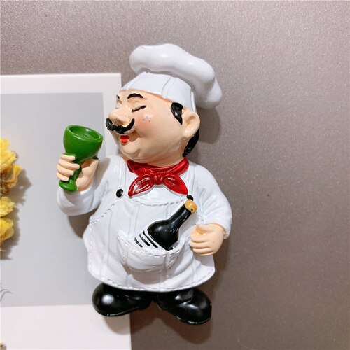European-style chef chef boy girl bread fruit cartoon cute resin magnetic refrigerator sticker magnet: Red