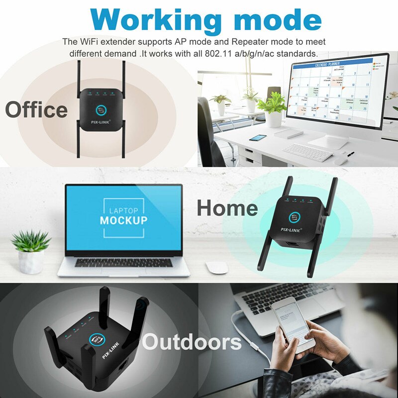 1200Mbps kabellos WiFi Verstärker Wi Fi Booster 2,4G/5Ghz Wi-Fi Verstärker Signal WiFi Lange Palette Verlängerung Zugriff Punkt Für Hause