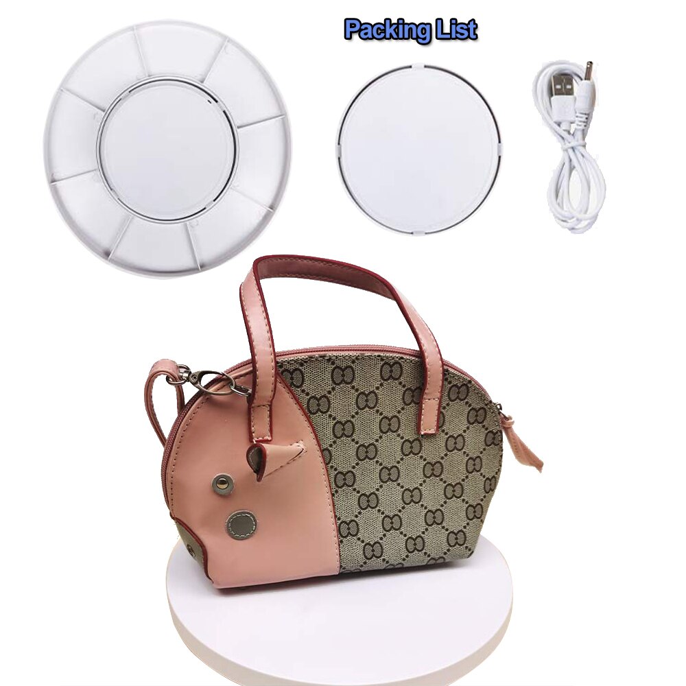 25CM Photography Electric Rechargeable Rotating Turntable Display Stands for Jewelry Product Display Chargeble 3D Scan Pan