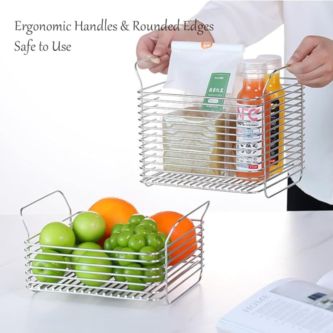 Paniers empilables en fil d'acier inoxydable, Organization de fruits et légumes, garde-manger, armoire, poubelle, étagères de rangement pour la cuisine
