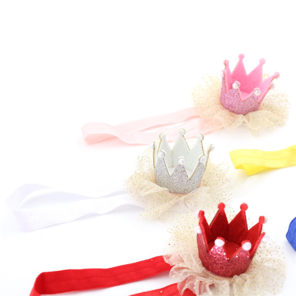 Girl's Head Accessories Hairband Baby Shiny Cute Princess Children Tiara Hair Band Headband Kids Elastic Crown Headwear