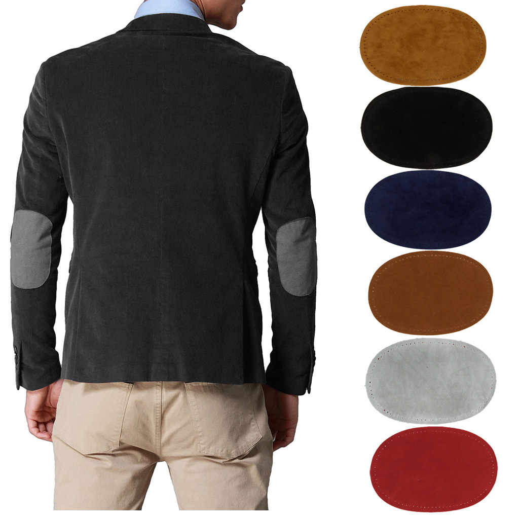 Neue Wildleder Stoff Flecken paar Oval NäHenne auf Knie Ellenbogen Flecken Reparatur NäHenne Stoff Tasche Kleidung Zubehör 14x9 cm 6 Farben
