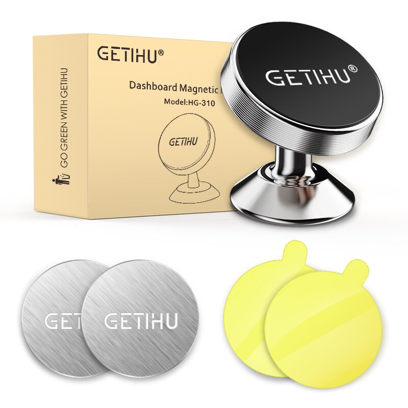 GETIHU Magnetic Car Phone Holder Universal Mobile Cell Air Vent Mount 360 Magnet GPS Stand For iPhone 11 Pro X MAX 6 7 8 Xiaomi: Silver
