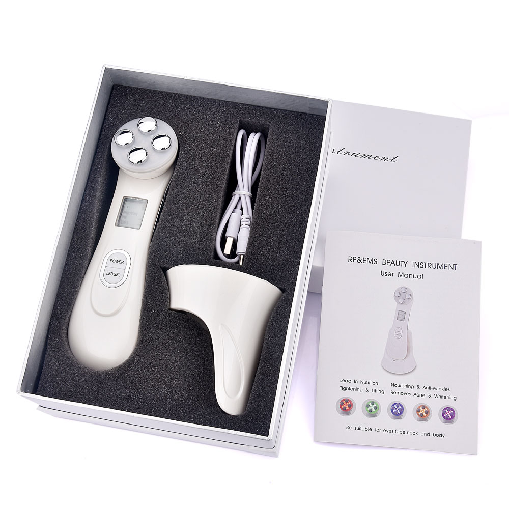 5 in 1 LED skin Tightening Device RF/EMS Mesotherapy Electroporation Beauty Radio Frequency LED Photon Face Skin Rejuvenation