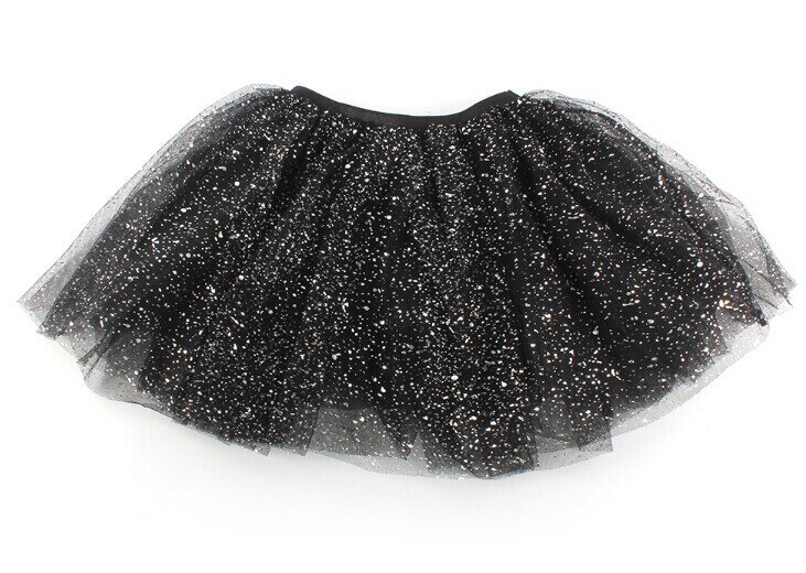 Dejlige børn piger prinsesse kort tutu nederdel bling tyl fest ballet dans: Sort